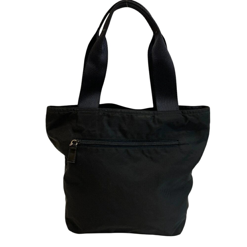 PRADA Triangle Logo Plate Handbag Black